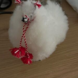 Fluffy White Pom Pom Decor alpaca